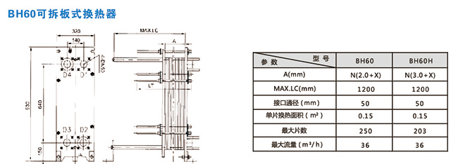 可拆板式換熱器尺寸